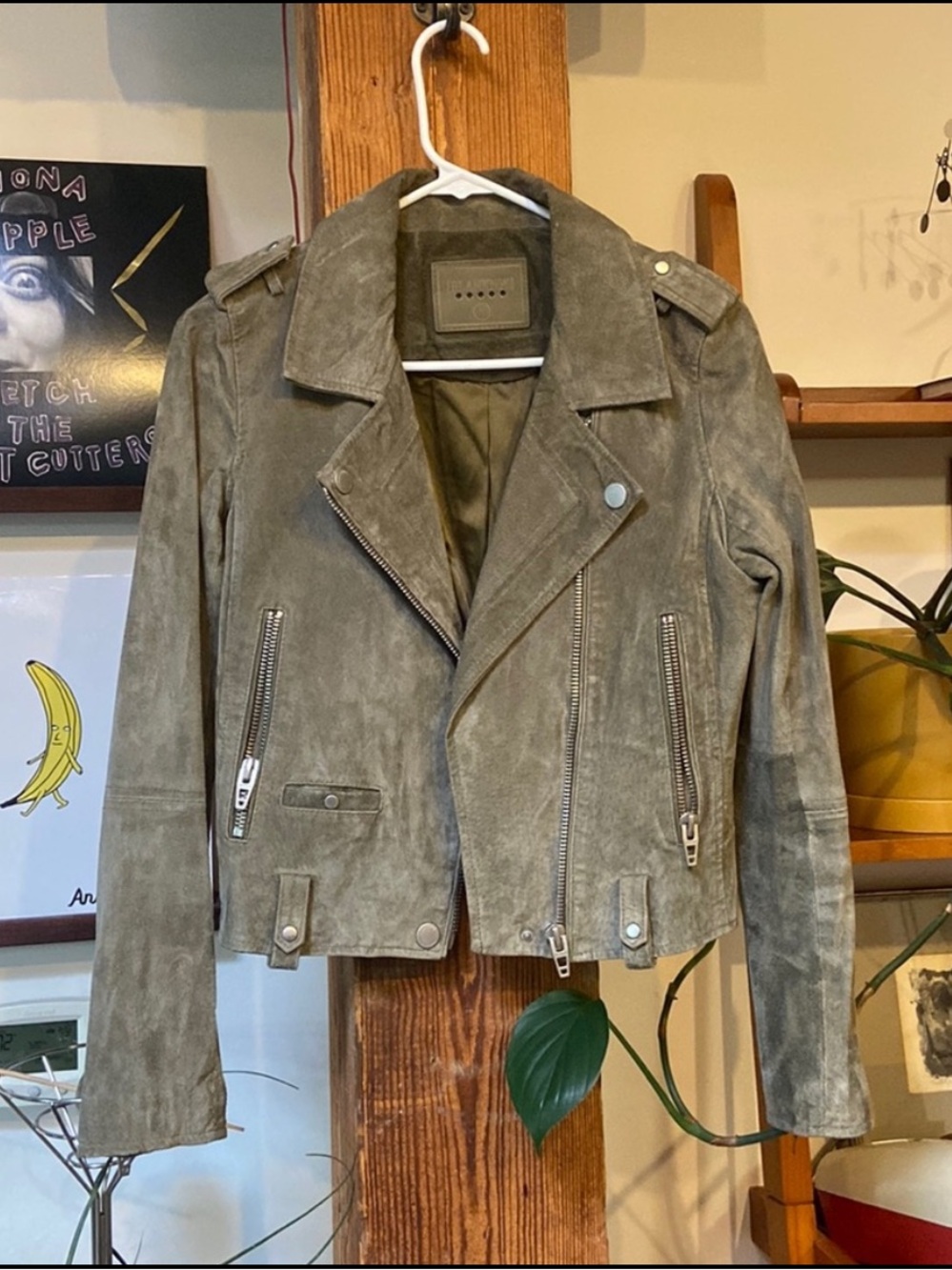 Blank NYC Olive Green Suede Jacket